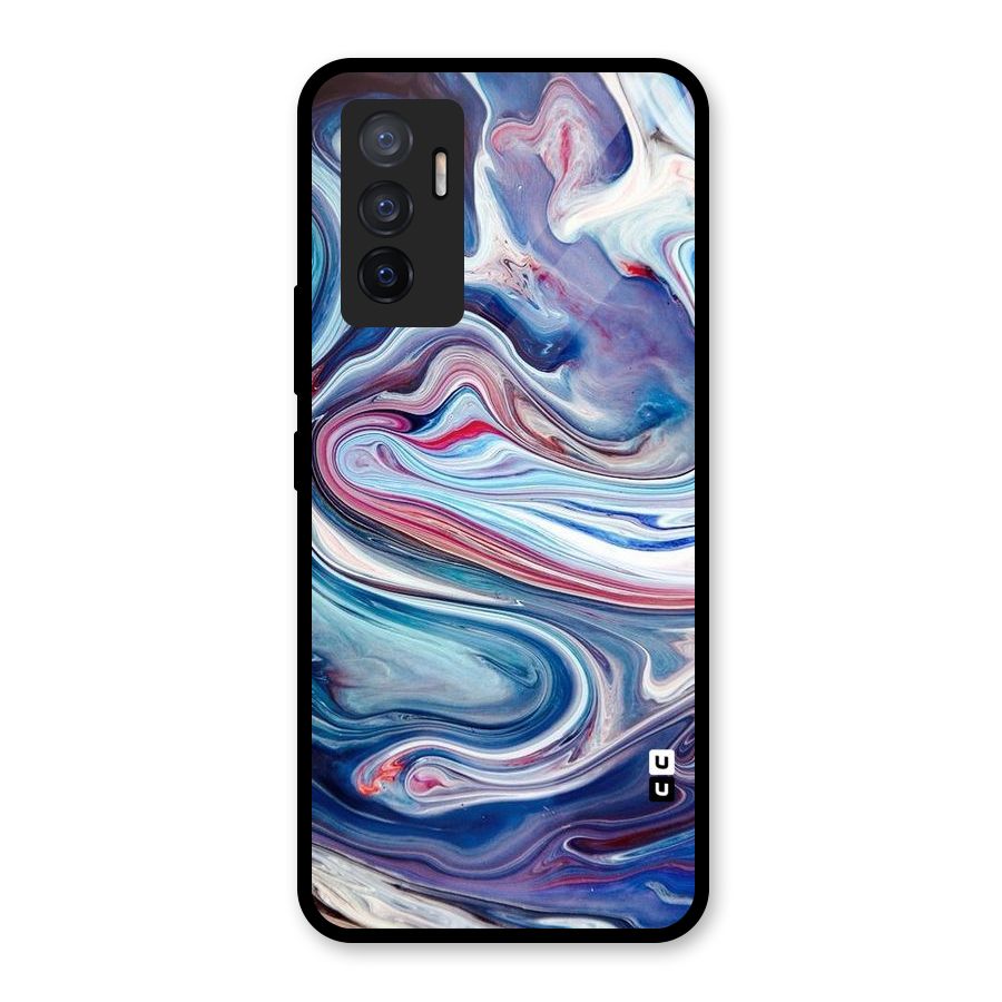 Marble Style Printed Glass Back Case for Vivo V23e