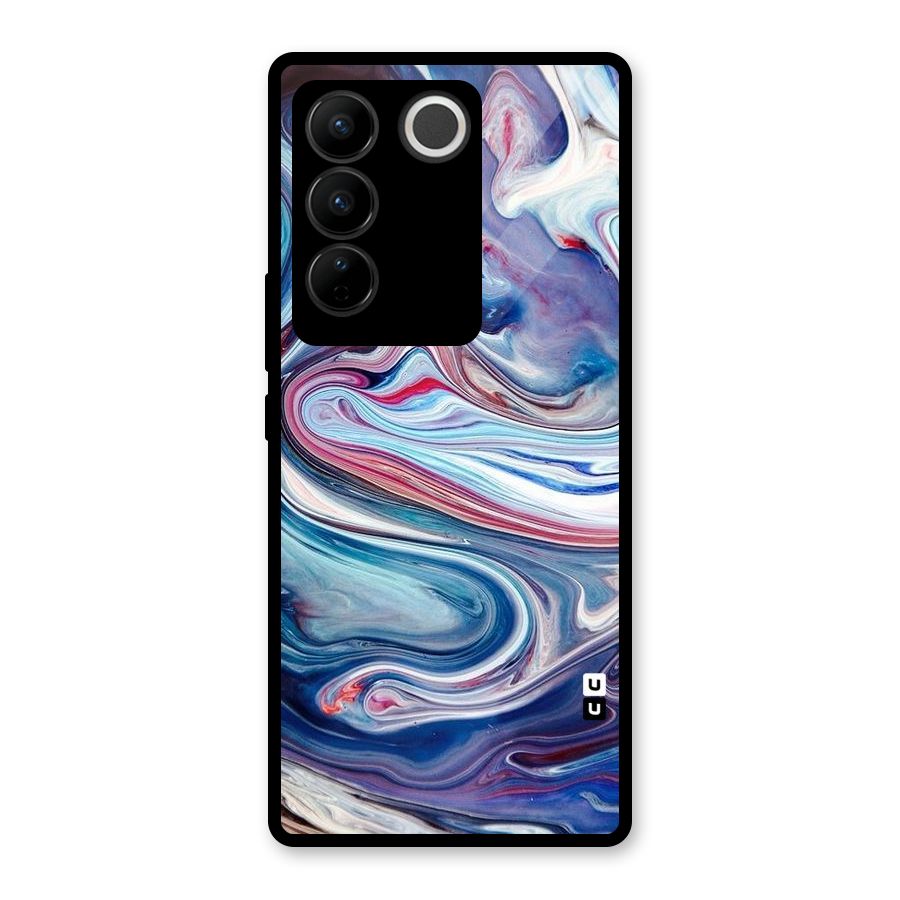 Marble Style Printed Glass Back Case for Vivo V27 Pro