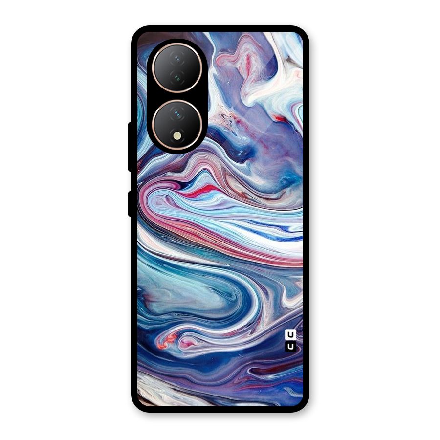 Marble Style Printed Glass Back Case for Vivo Y100A