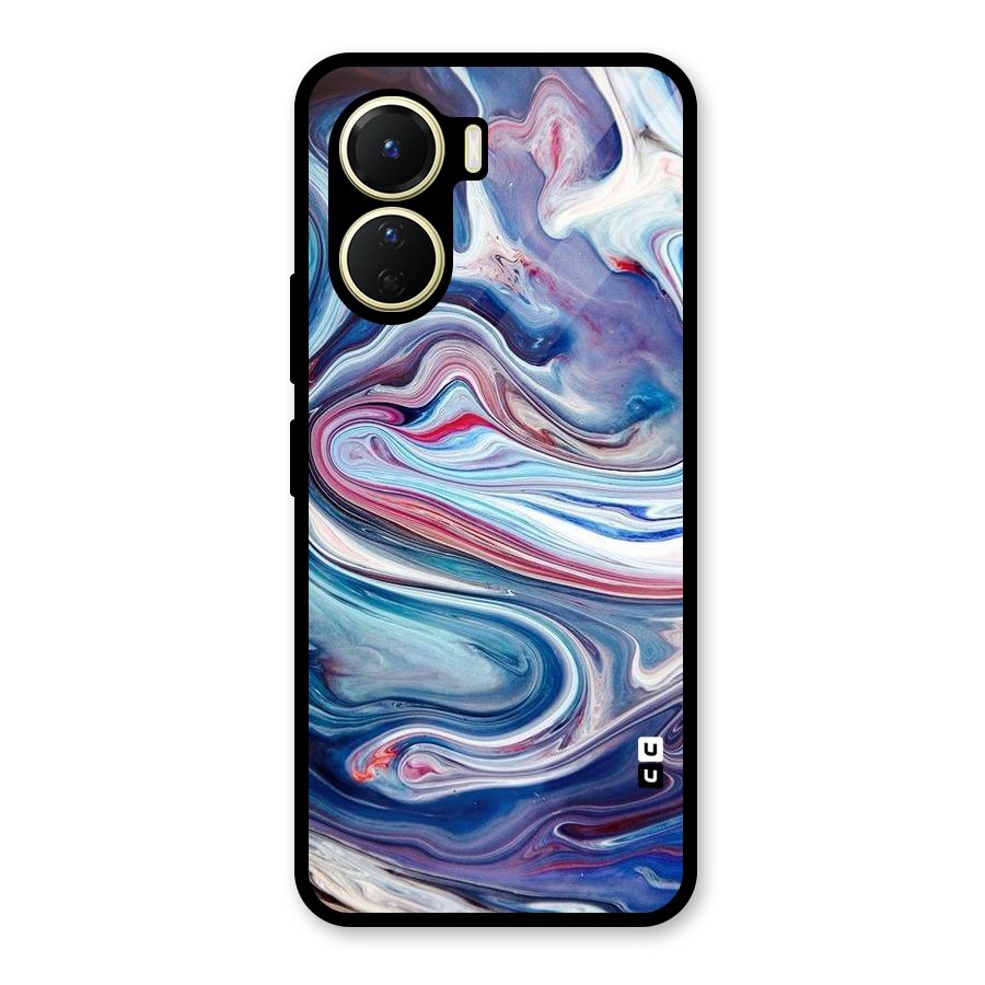 Marble Style Printed Glass Back Case for Vivo Y56