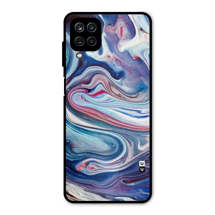 Marble Style Printed Metal Back Case for Galaxy A12
