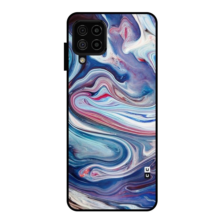 Marble Style Printed Metal Back Case for Galaxy A22 4G