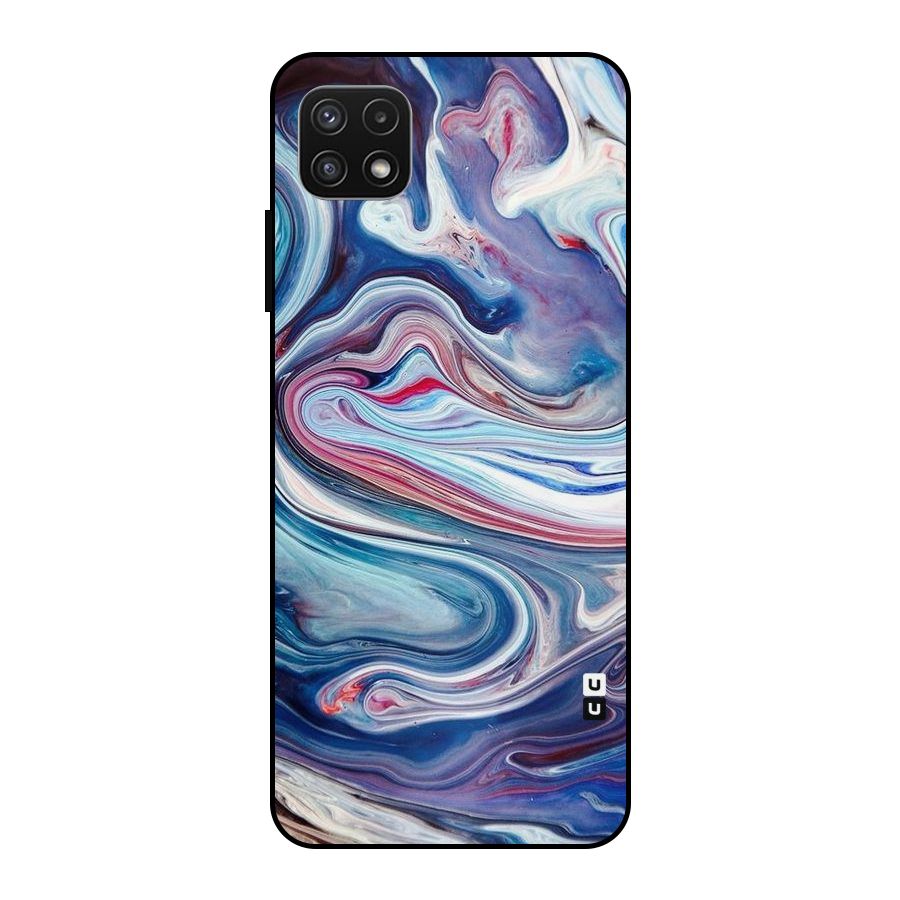 Marble Style Printed Metal Back Case for Galaxy A22 5G