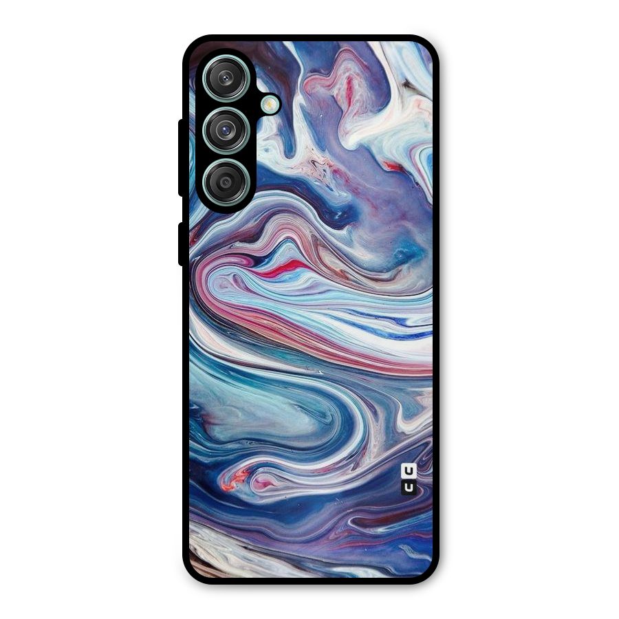 Marble Style Printed Metal Back Case for Galaxy M55 5G