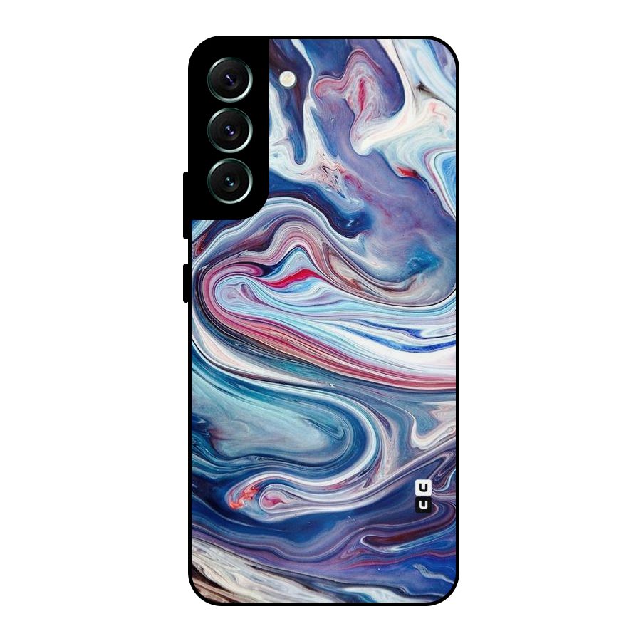 Marble Style Printed Metal Back Case for Galaxy S22 Plus 5G