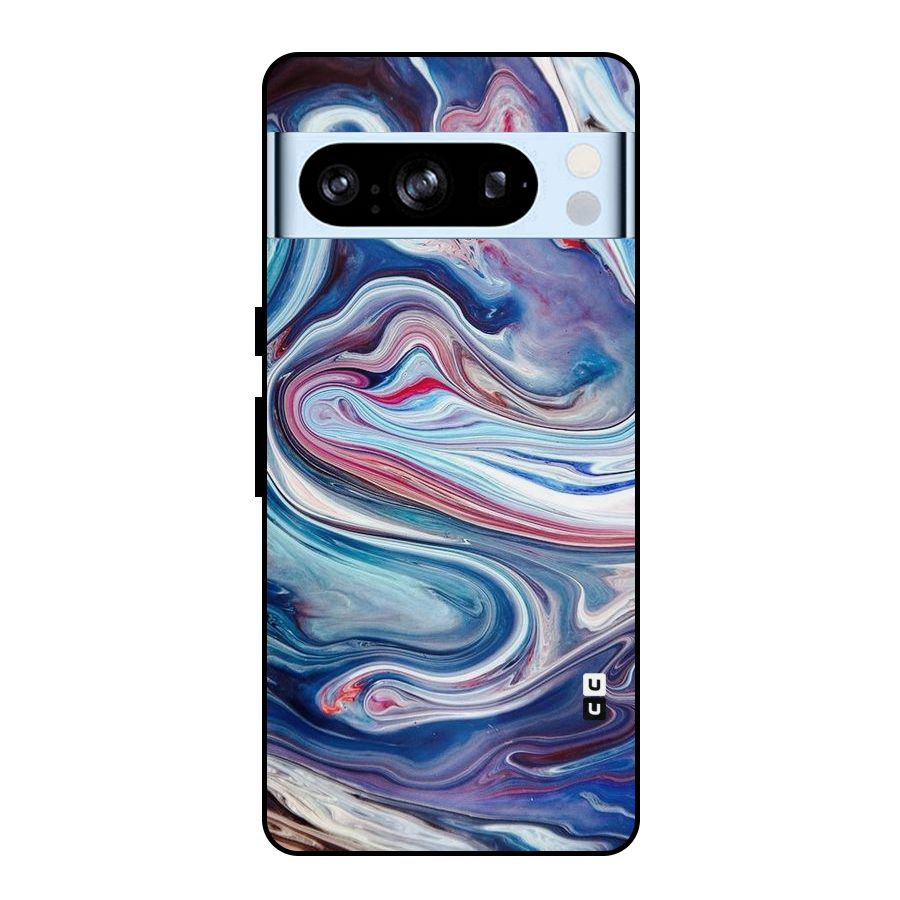Marble Style Printed Metal Back Case for Google Pixel 8 Pro