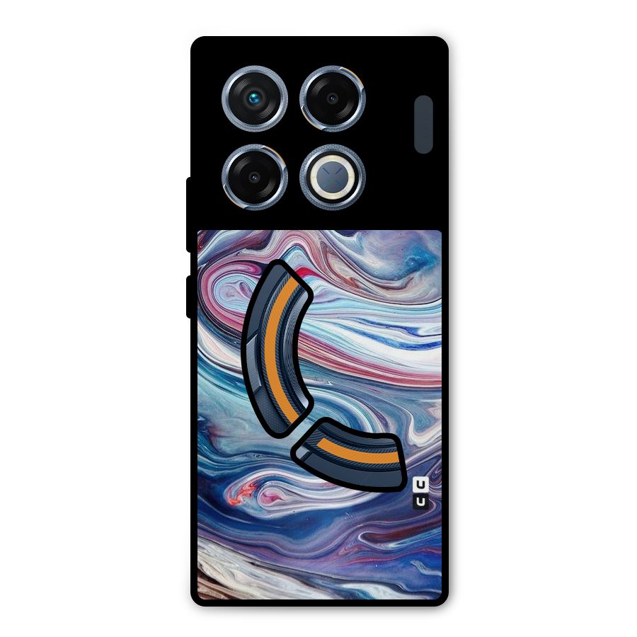 Marble Style Printed Metal Back Case for Infinix GT 20 Pro