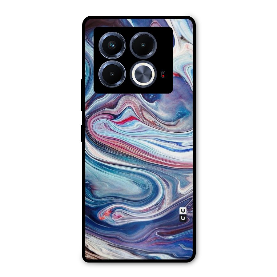 Marble Style Printed Metal Back Case for Infinix Note 40 5G