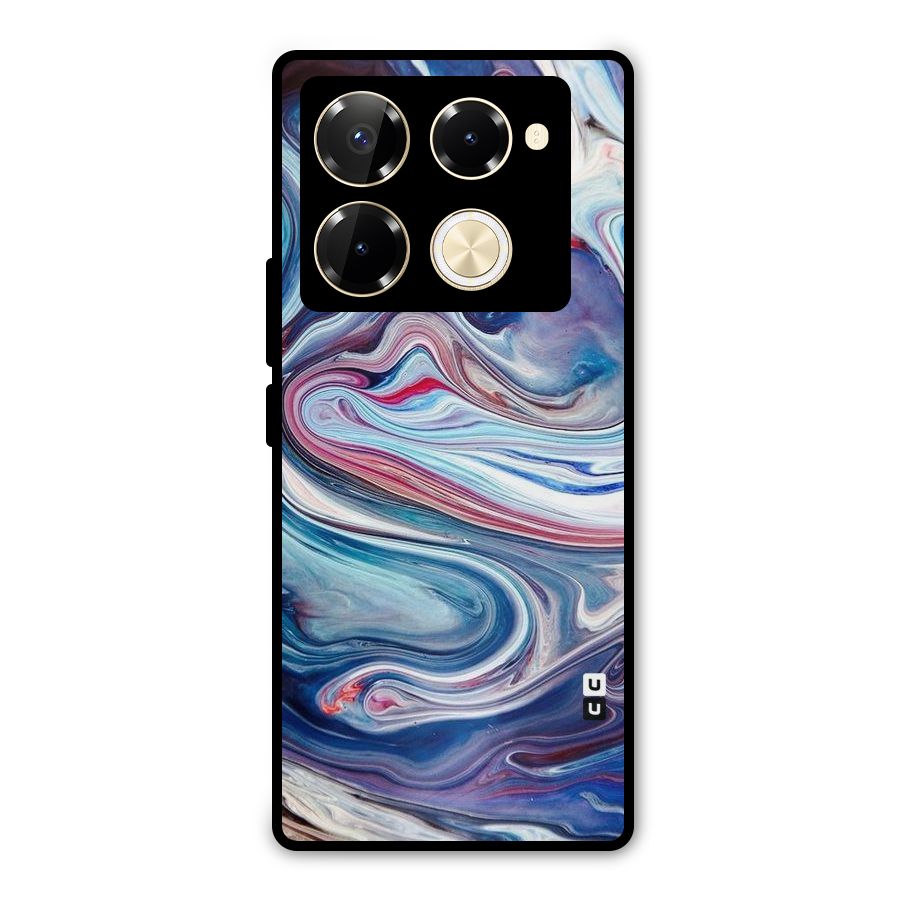Marble Style Printed Metal Back Case for Infinix Note 40 Pro