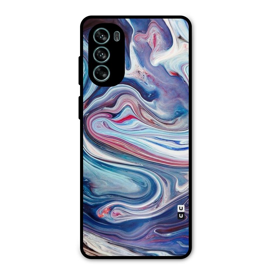 Marble Style Printed Metal Back Case for Moto G62
