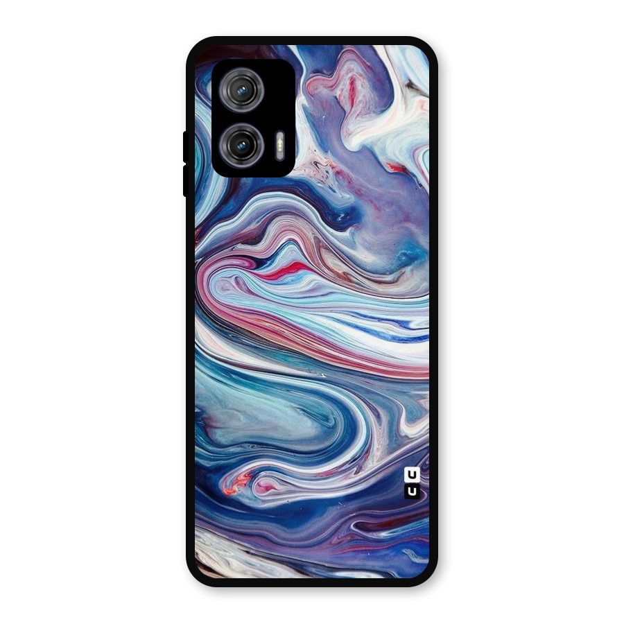 Marble Style Printed Metal Back Case for Moto G73