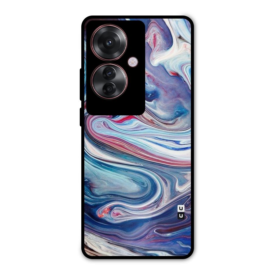 Marble Style Printed Metal Back Case for Oppo F25 Pro