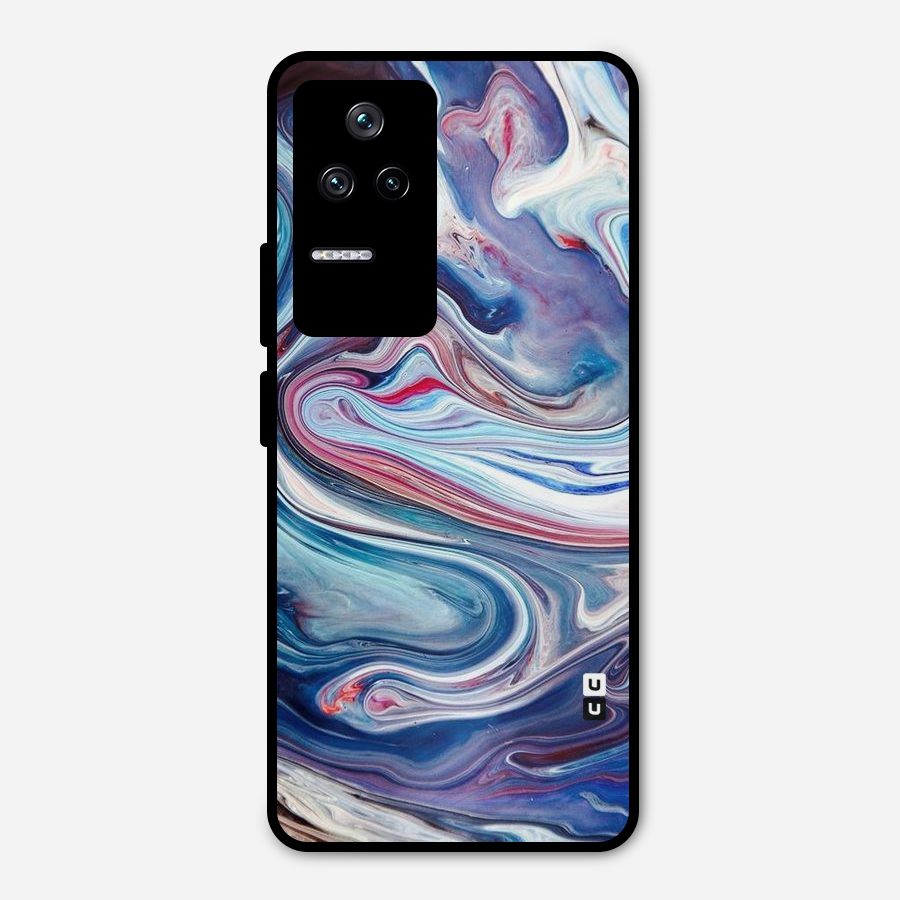 Marble Style Printed Metal Back Case for Poco F4 5G