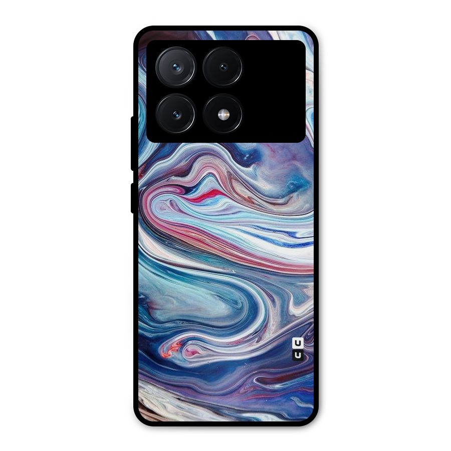 Marble Style Printed Metal Back Case for Poco X6 Pro