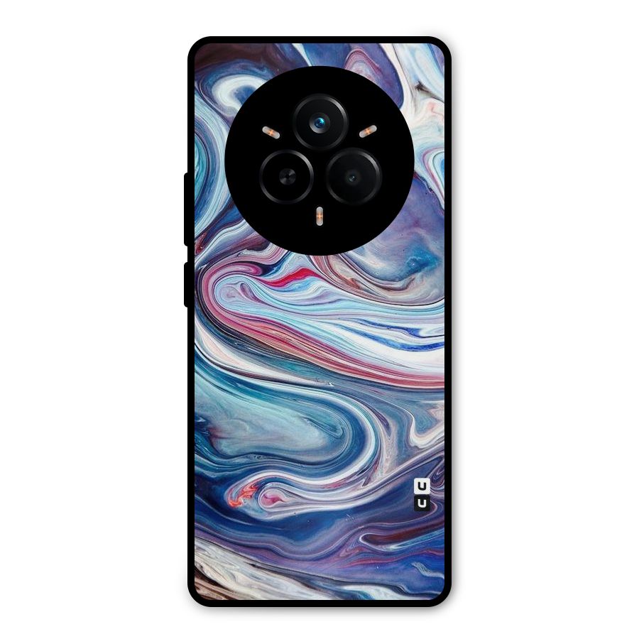 Marble Style Printed Metal Back Case for Realme 14 Pro