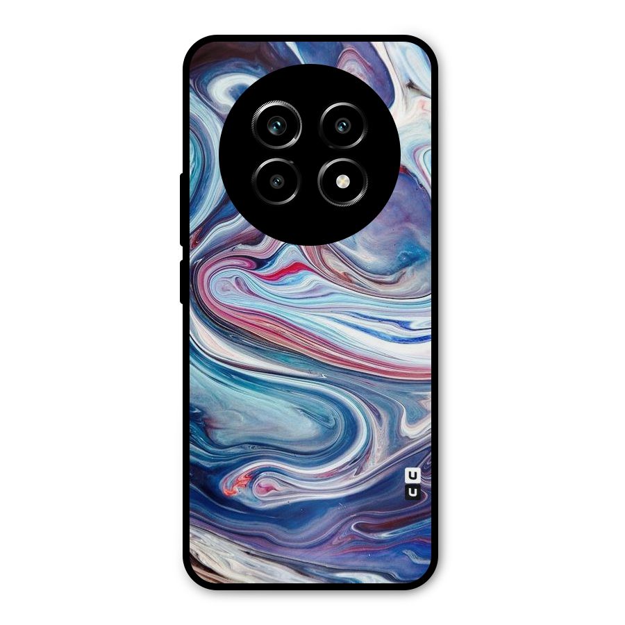 Marble Style Printed Metal Back Case for Realme 14 Pro Lite