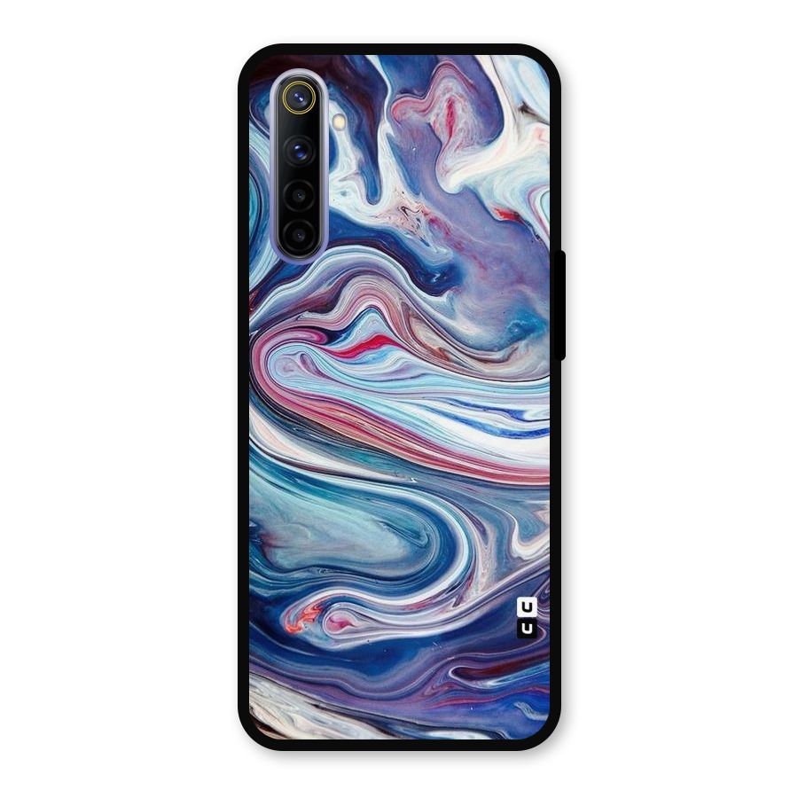 Marble Style Printed Metal Back Case for Realme 6