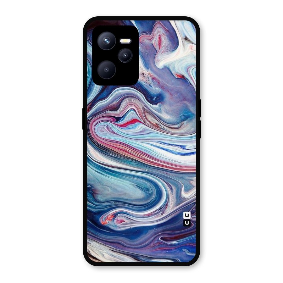 Marble Style Printed Metal Back Case for Realme C35