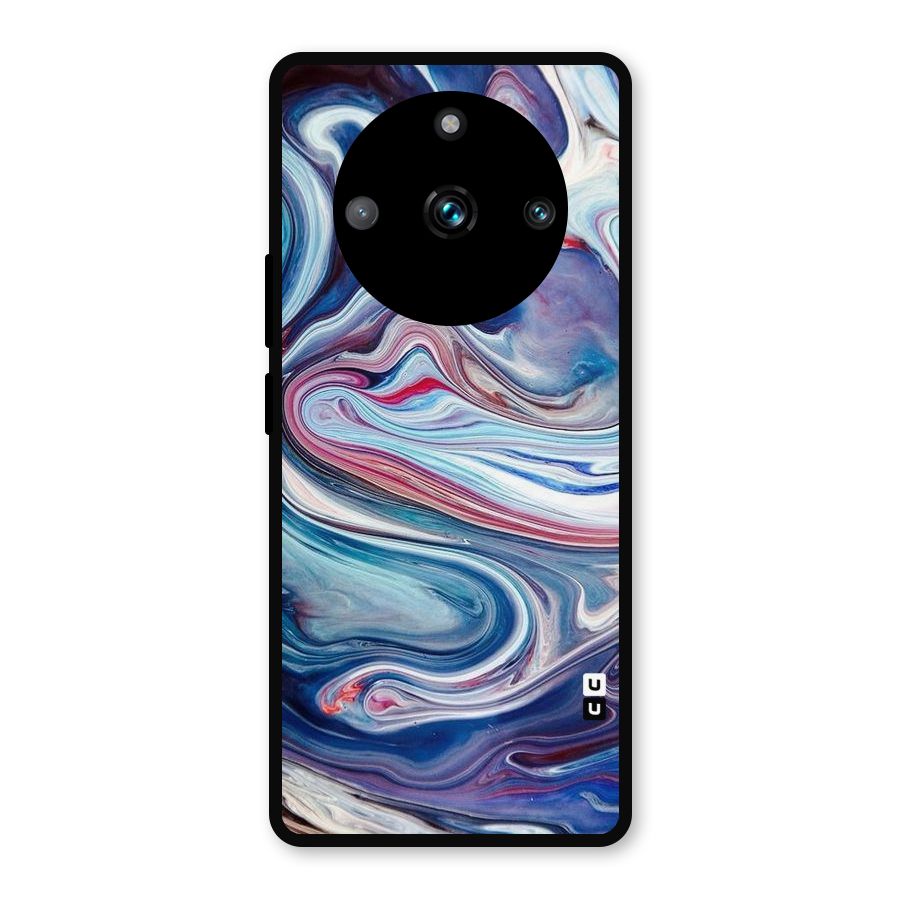 Marble Style Printed Metal Back Case for Realme Narzo 60 Pro