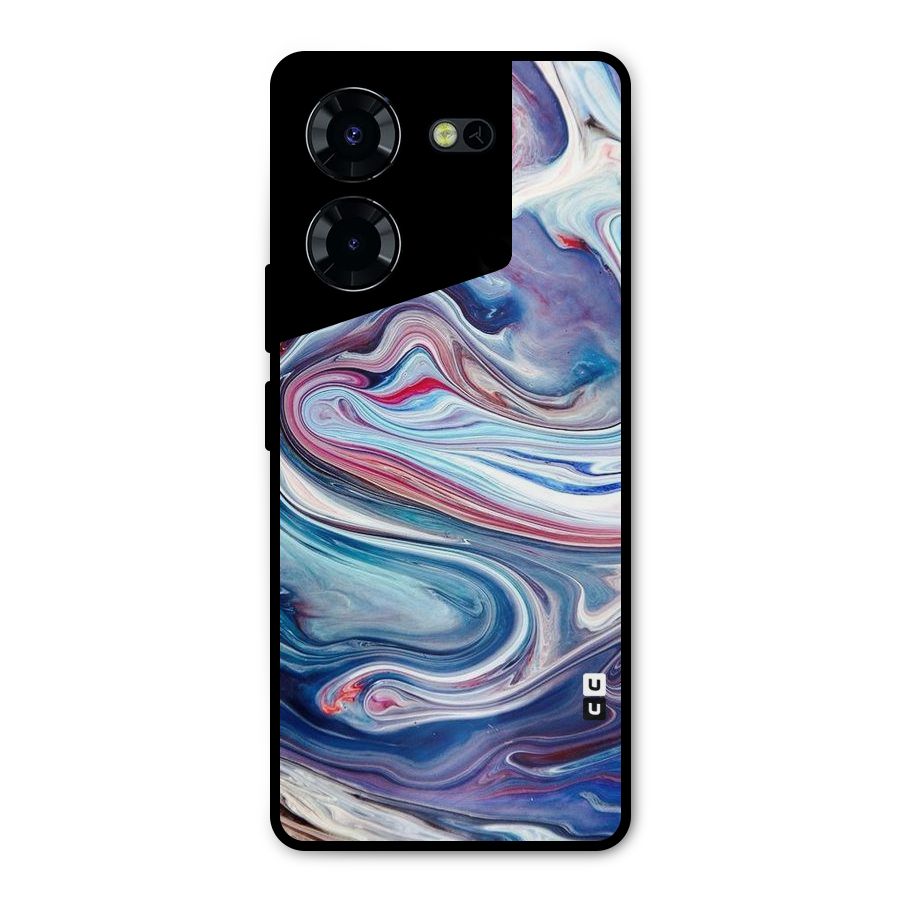 Marble Style Printed Metal Back Case for Tecno Pova 5 Pro 5G