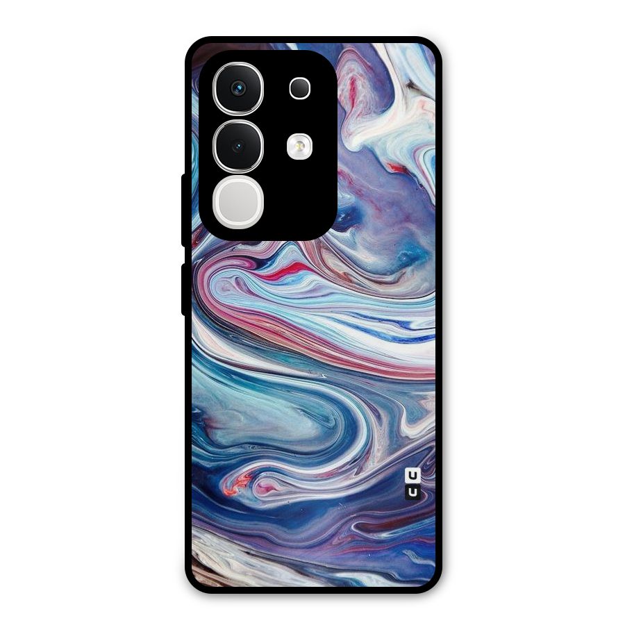 Marble Style Printed Metal Back Case for Vivo T4x