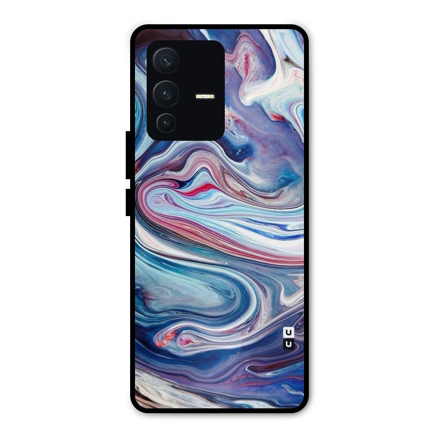 Marble Style Printed Metal Back Case for Vivo V23 Pro