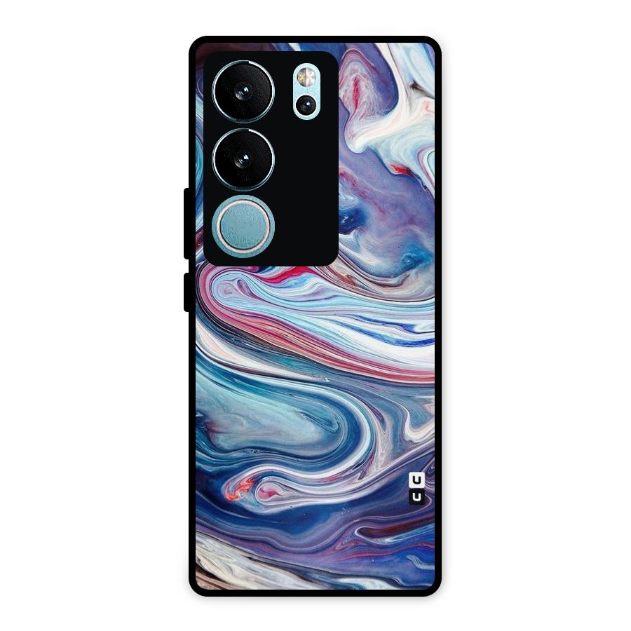 Marble Style Printed Metal Back Case for Vivo V29