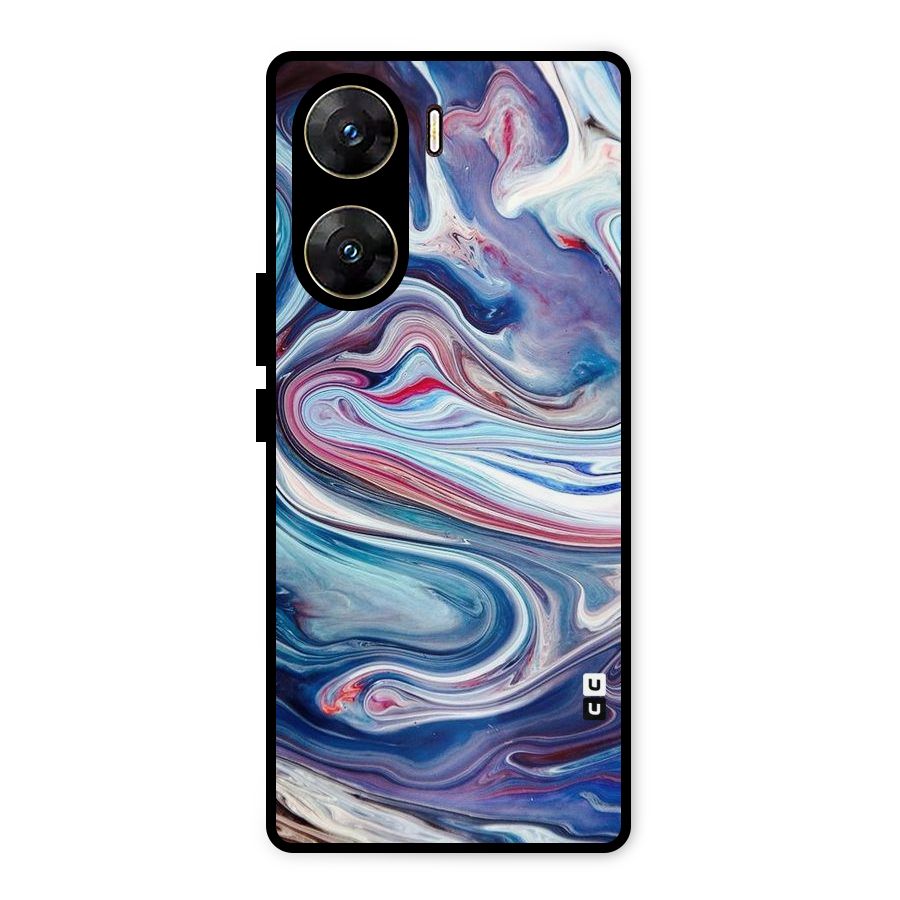 Marble Style Printed Metal Back Case for Vivo V29e