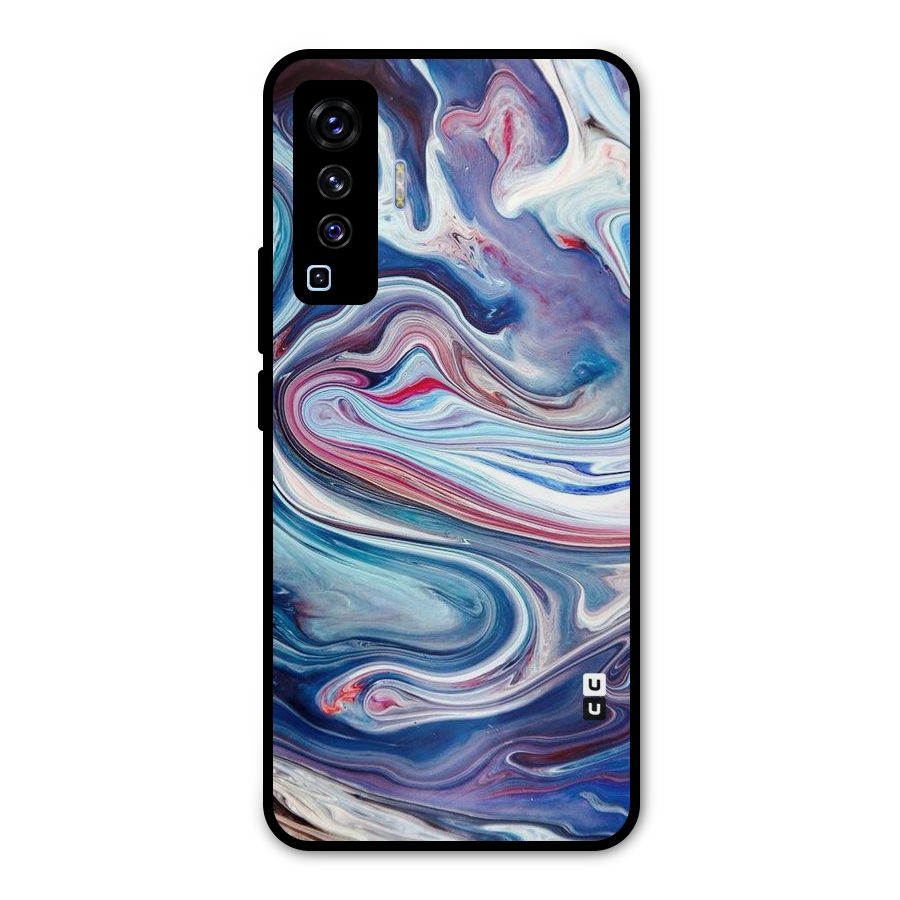 Marble Style Printed Metal Back Case for Vivo X50