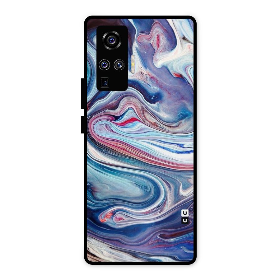 Marble Style Printed Metal Back Case for Vivo X50 Pro