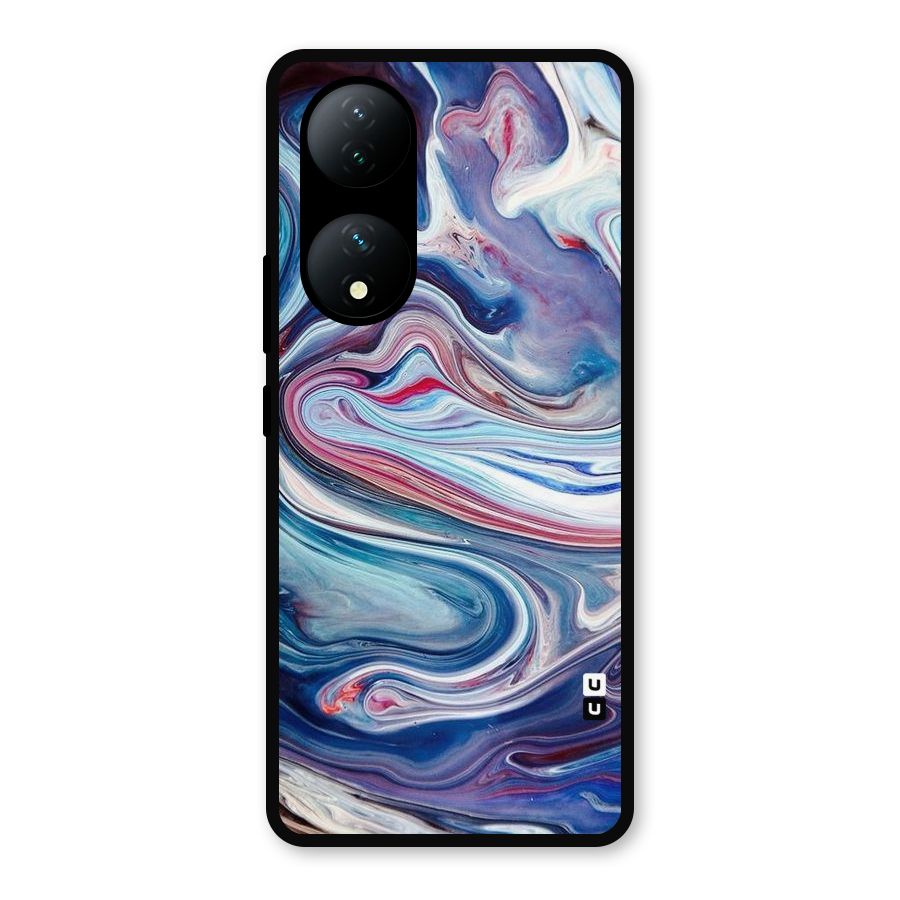 Marble Style Printed Metal Back Case for Vivo Y100a