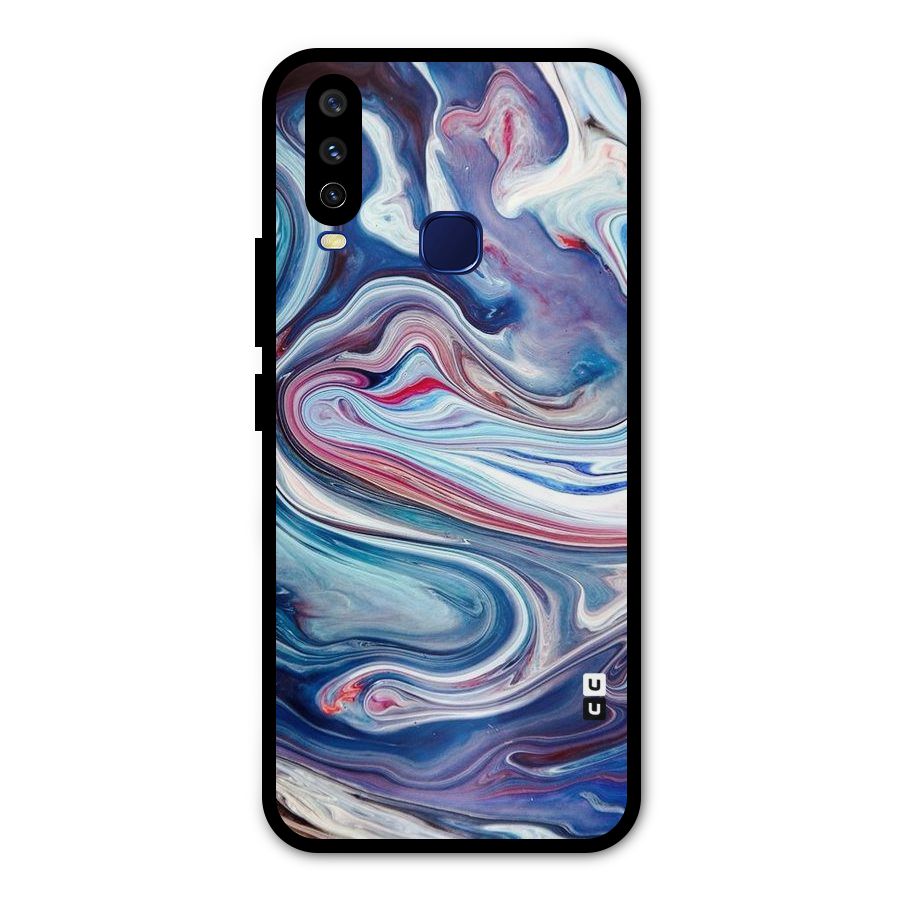 Marble Style Printed Metal Back Case for Vivo Y12