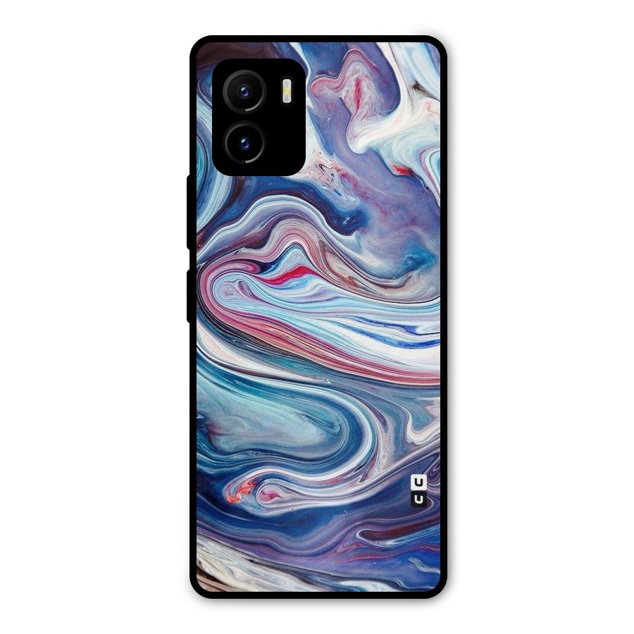 Marble Style Printed Metal Back Case for Vivo Y15s