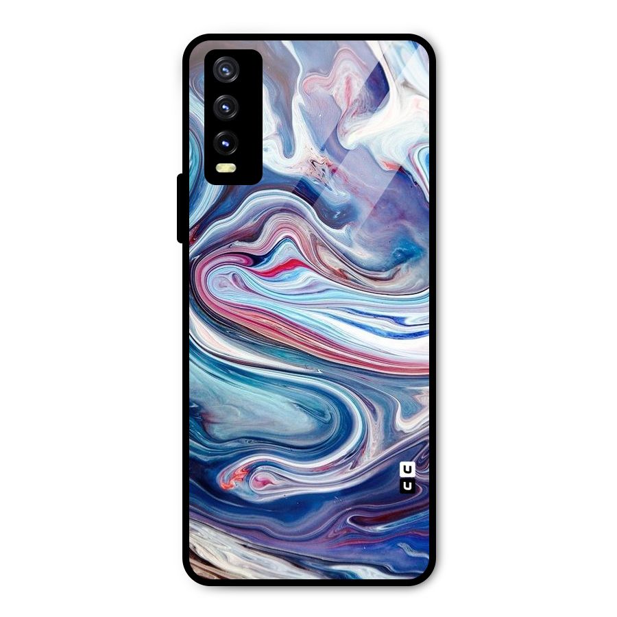 Marble Style Printed Metal Back Case for Vivo Y20
