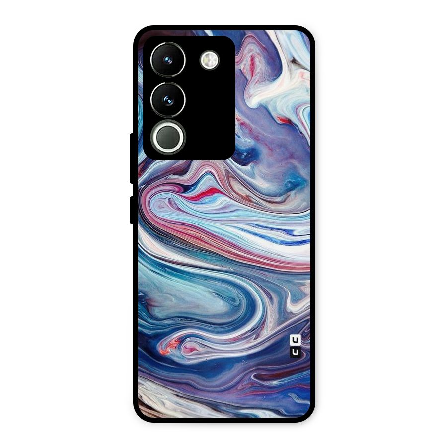 Marble Style Printed Metal Back Case for Vivo Y200