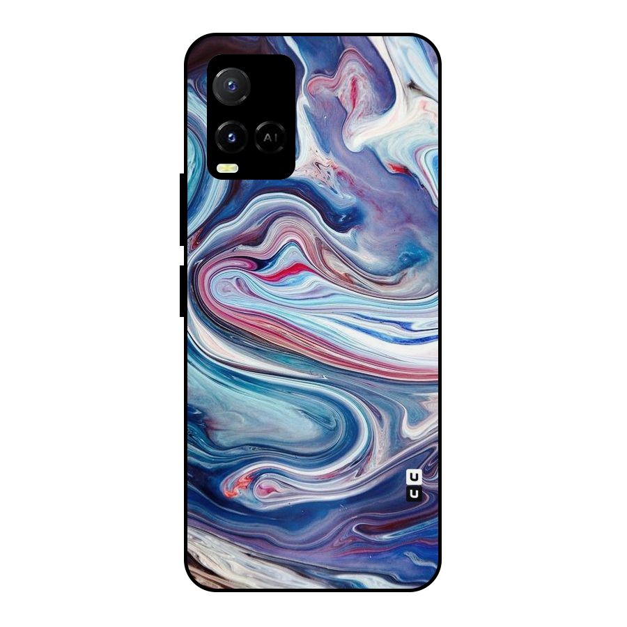 Marble Style Printed Metal Back Case for Vivo Y21