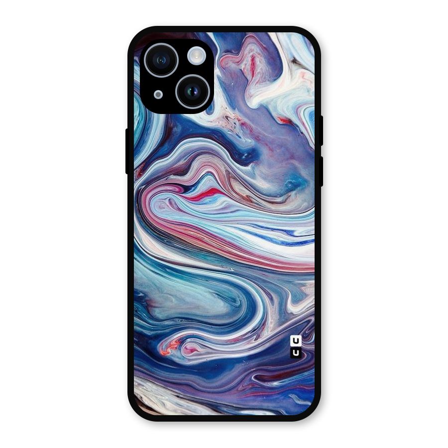 Marble Style Printed Metal Back Case for iPhone 14