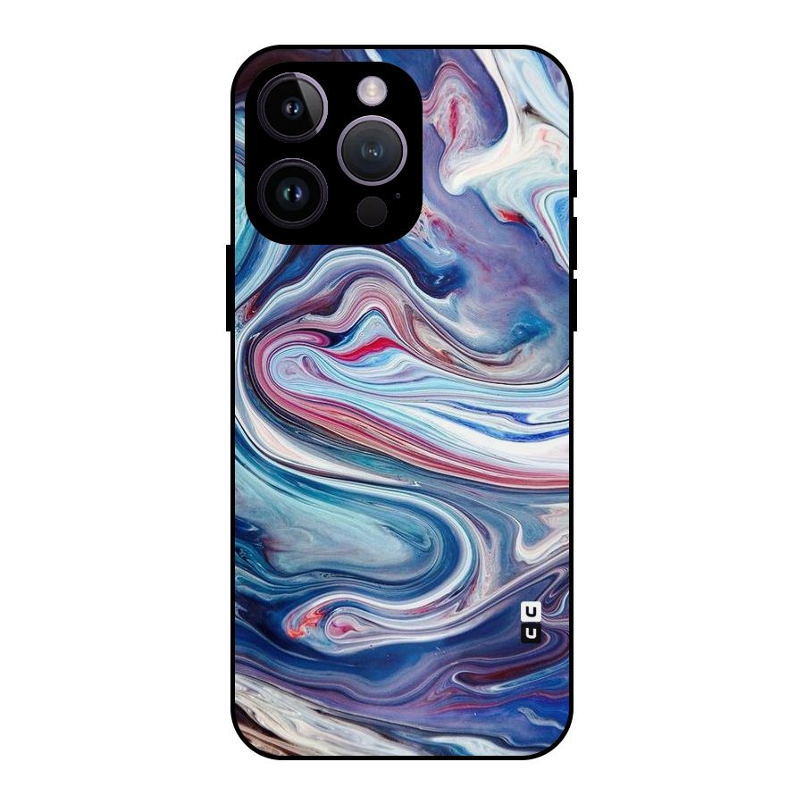 Marble Style Printed Metal Back Case for iPhone 14 Pro Max