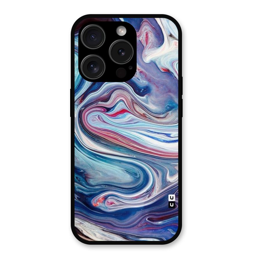 Marble Style Printed Metal Back Case for iPhone 15 Pro