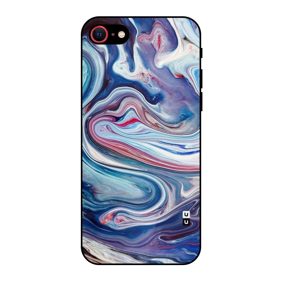 Marble Style Printed Metal Back Case for iPhone 8