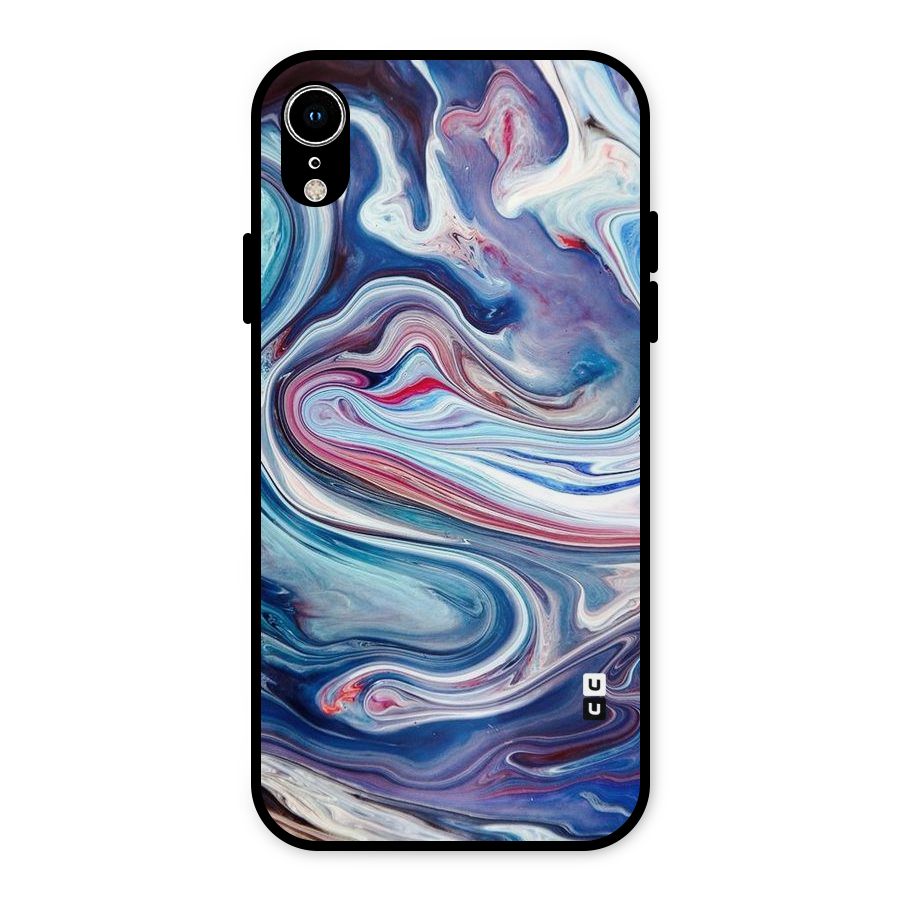 Marble Style Printed Metal Back Case for iPhone XR