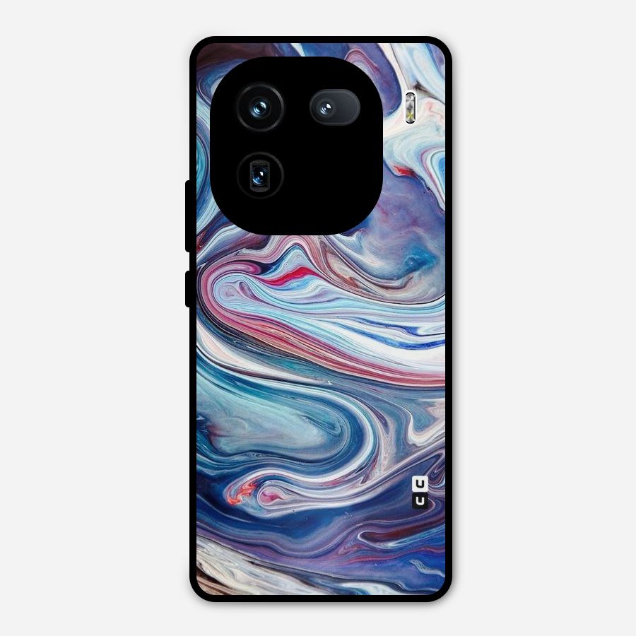Marble Style Printed Metal Back Case for iQOO 12