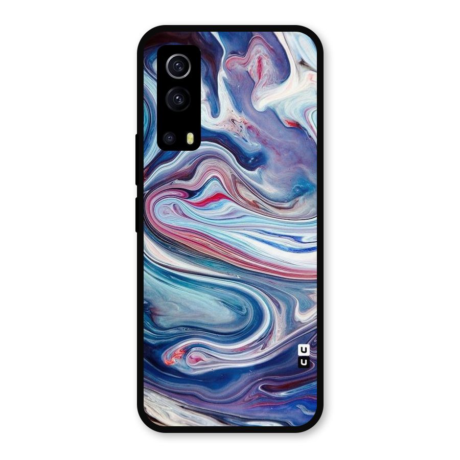 Marble Style Printed Metal Back Case for iQOO Z3