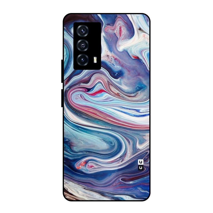 Marble Style Printed Metal Back Case for iQOO Z5