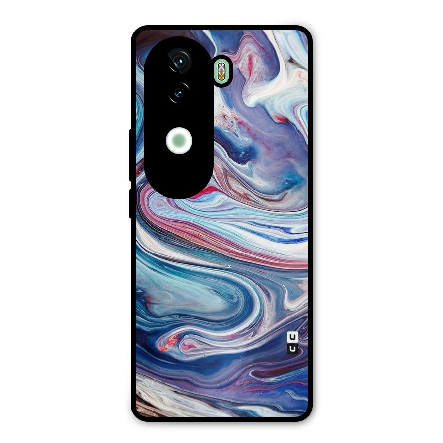 Marble Style Printed Metal Back Case for iQOO Z9s
