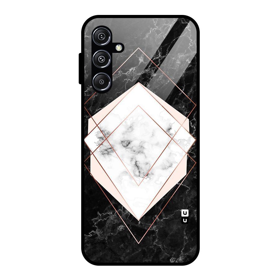 Marble Texture Print Glass Back Case for Galaxy M34 5G