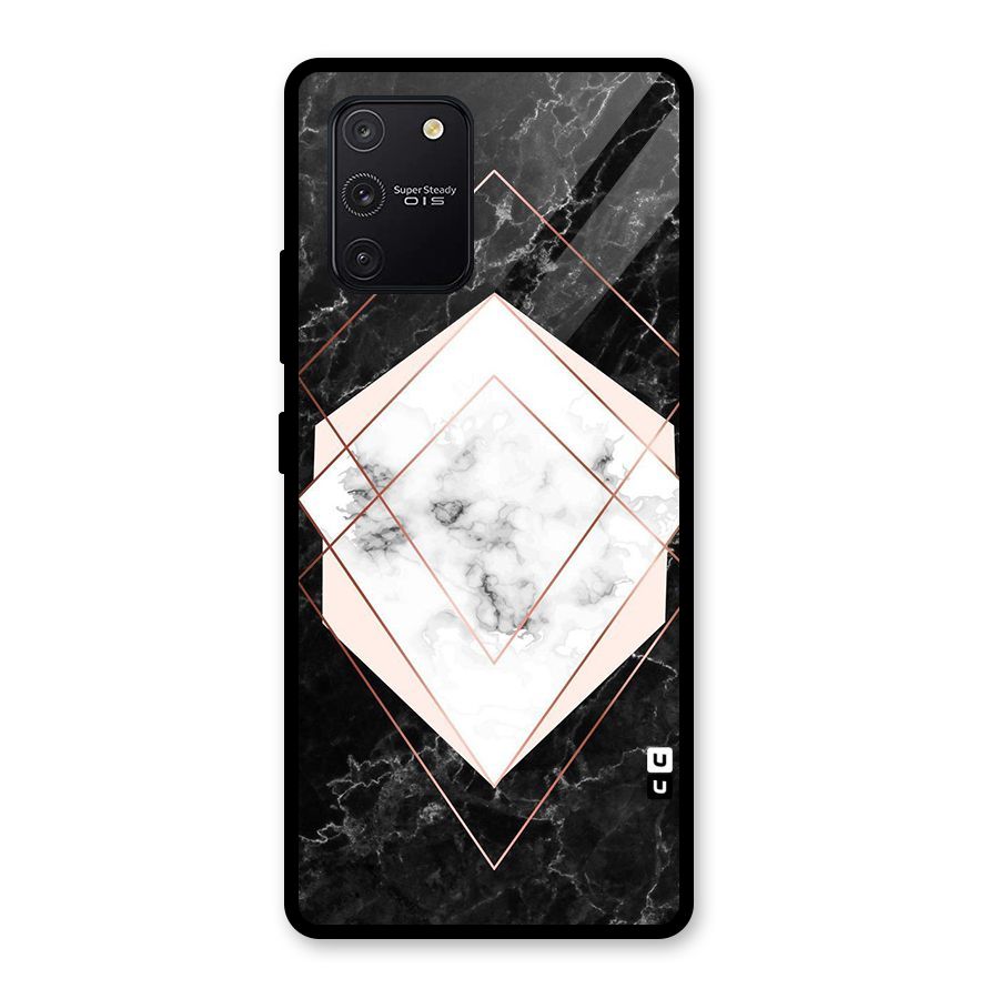 Marble Texture Print Glass Back Case for Galaxy S10 Lite