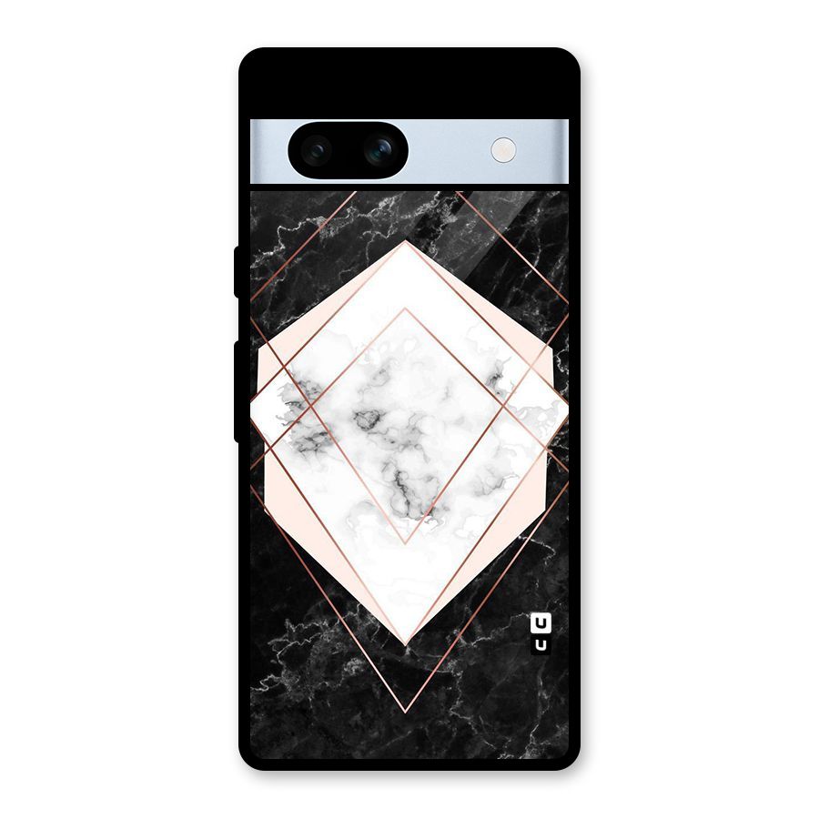 Marble Texture Print Glass Back Case for Google Pixel 7a