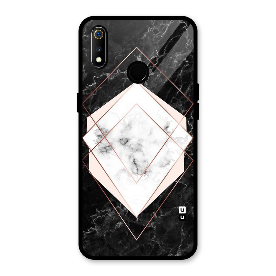 Marble Texture Print Glass Back Case for Realme 3i