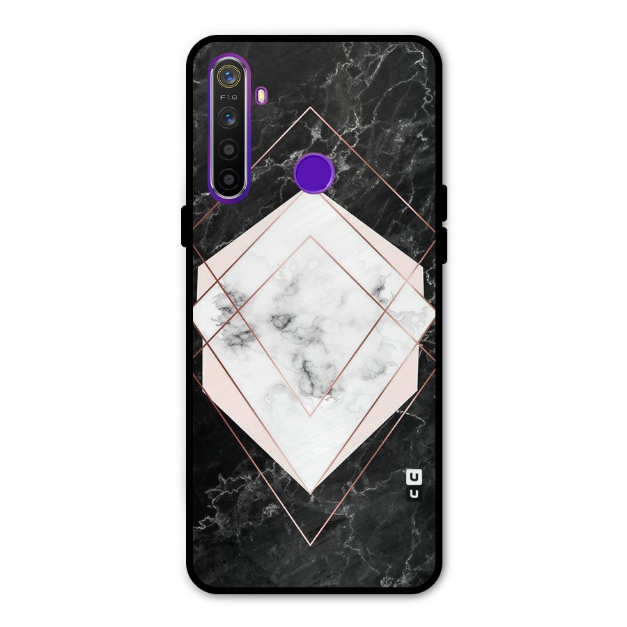 Marble Texture Print Glass Back Case for Realme 5s